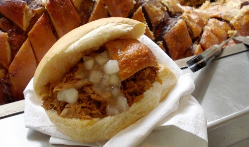 A delicious hog roast roll!  Simply the best pulled pork!